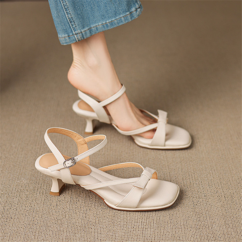 Sewing New - Neue Sommer-Sandalen aus Spaltleder Damenschuhe mit