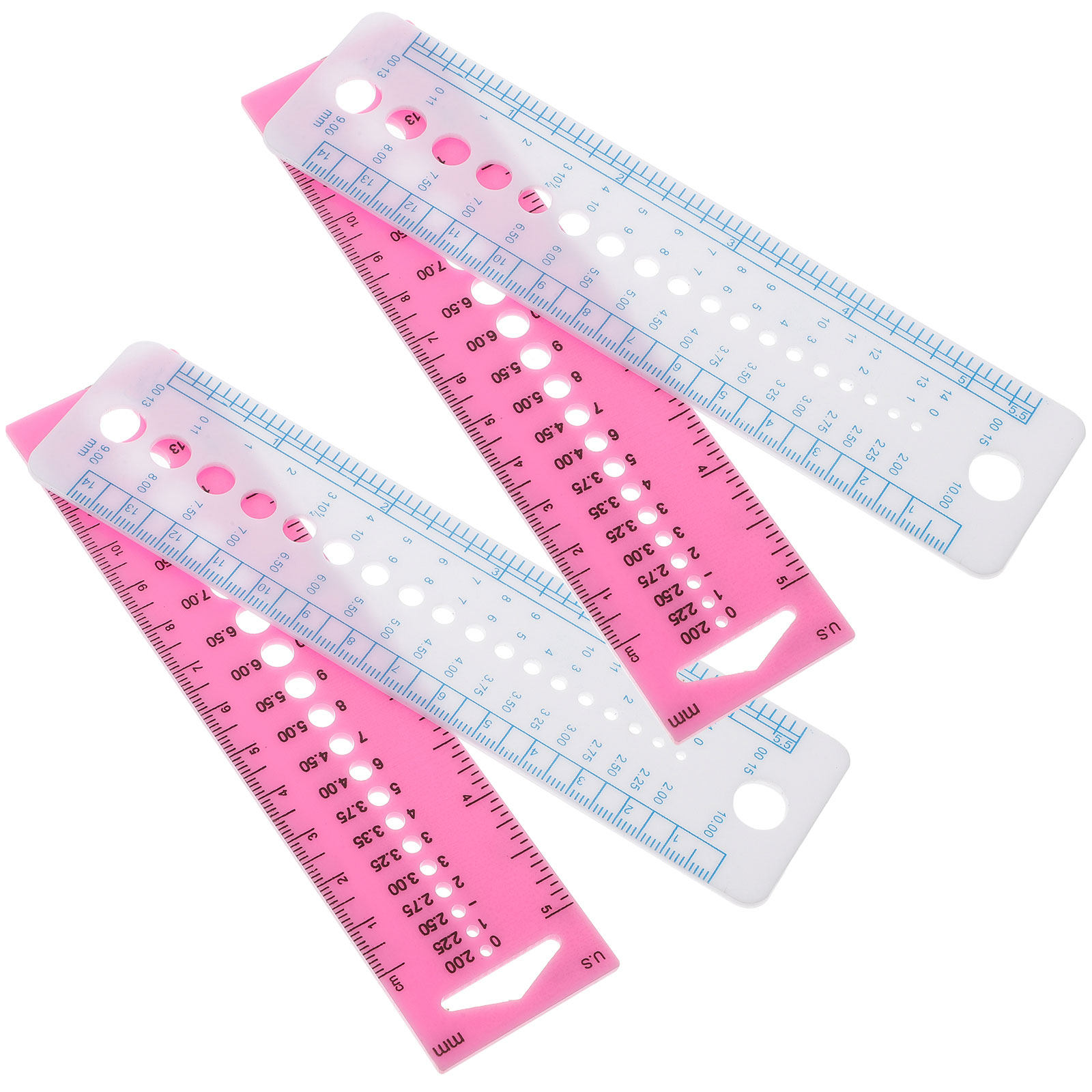 Sewing Gauge Ruler - 4-teiliges Stricknadel-Messwerkzeug aus Kunststoff, Mehrzweck-Messlineale, praktisches