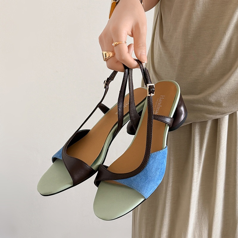 Sewing New - Neue Sommer-Sandalen für Damen, Runde Zehenpartie,
