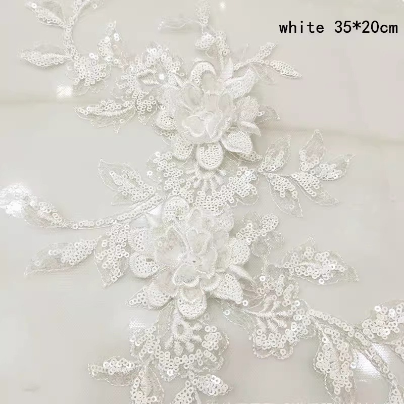 Sewing Embroidery Fabric - Mehrfarbige Pailletten, dreidimensionale Blumen-Stickerei-Aufnäher, hochwertige Kleidung,