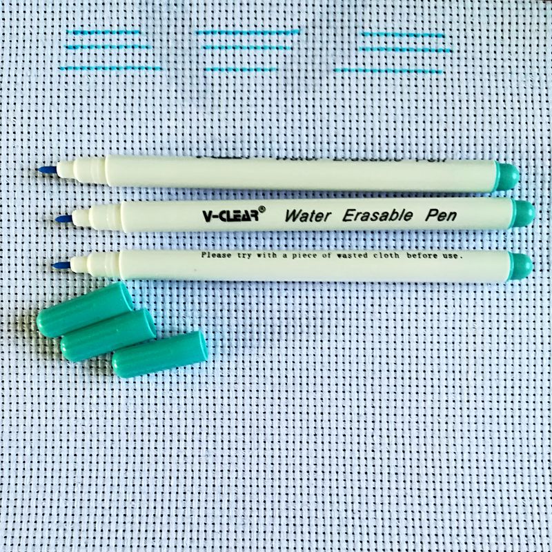 Sewing Textile Art - Wasser löschbare Textil-Stoffmarker-Werkzeuge, extrafein, blaue Stoffstifte,