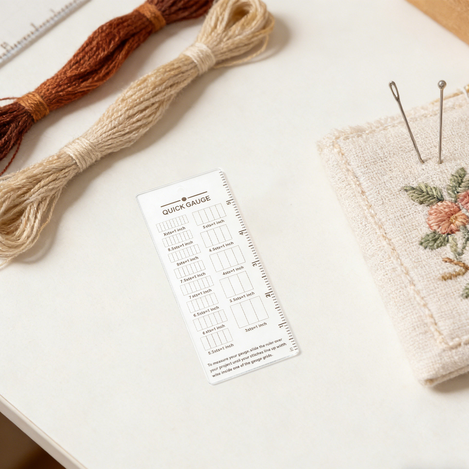2 Stück Strickmaßstab aus Acry – Sewing Gauge Ruler Bewertung und Preis