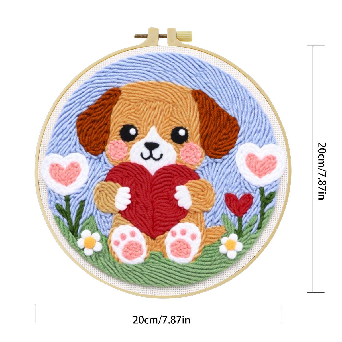 20x20cm/7,87 Zoll Hunde-Punch- – Sewing Textile Art Bewertung und Preis