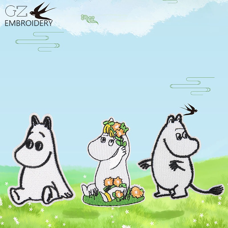Moomin Niedliche Cartoon-Stick – Iron On Patch Bewertung und Preis