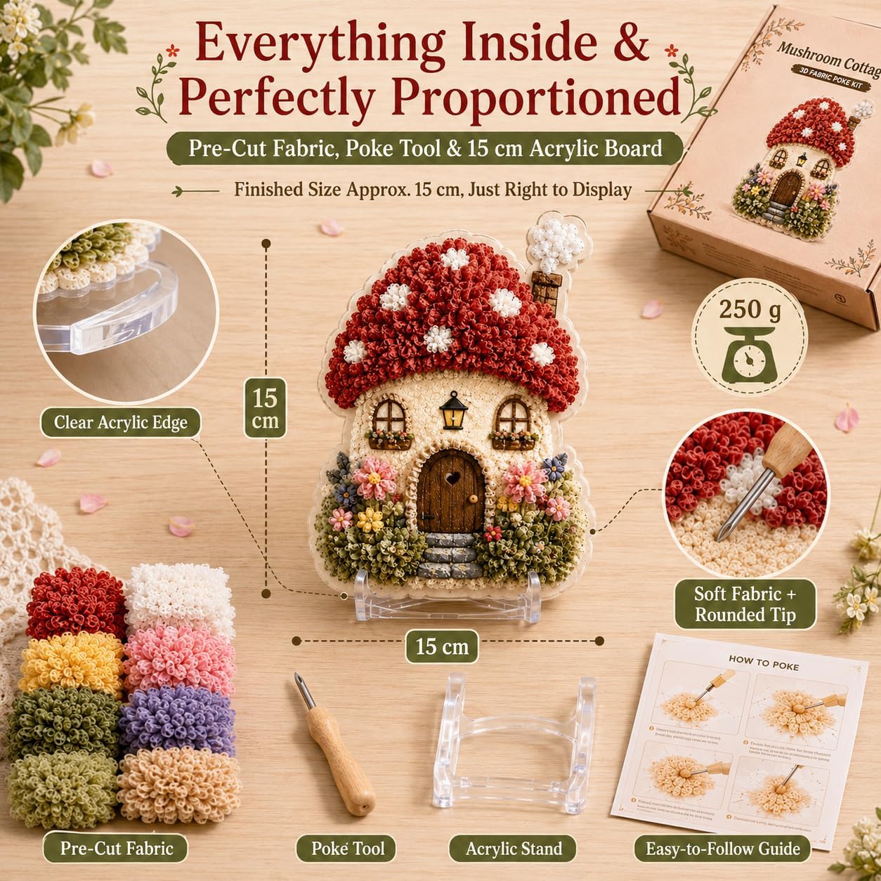 DIY 3D Stoff-Poke-Art-Set: Fan – Sewing Textile Art Bewertung und Preis