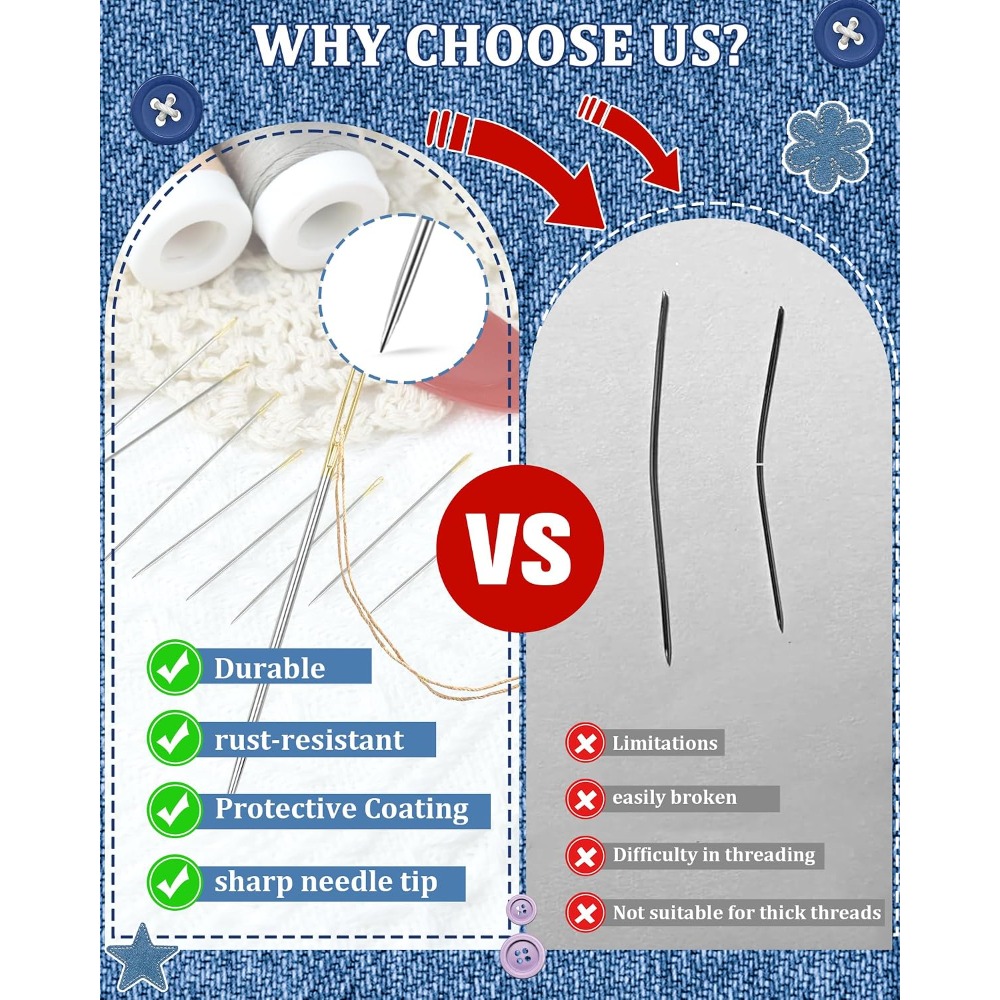 30-teiliges Stahl-Handnähnadel – Sewing Art Bewertung und Preis